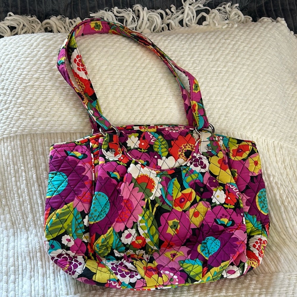 Vera Bradley multi-floral satchel.